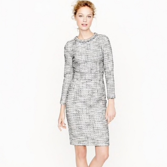 J. Crew Dresses & Skirts - J.CREW Teddie Tweed Black & White Sheath Dress